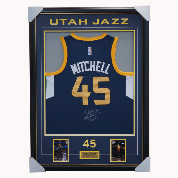 Donovan Mitchell Utah Jazz Signed Framed Jersey - Blue – All In Autographs