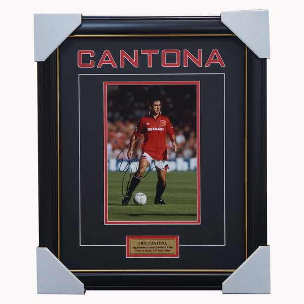 Eric Cantona Signed Manchester United Photo Framed With Plaque + Coa C ...