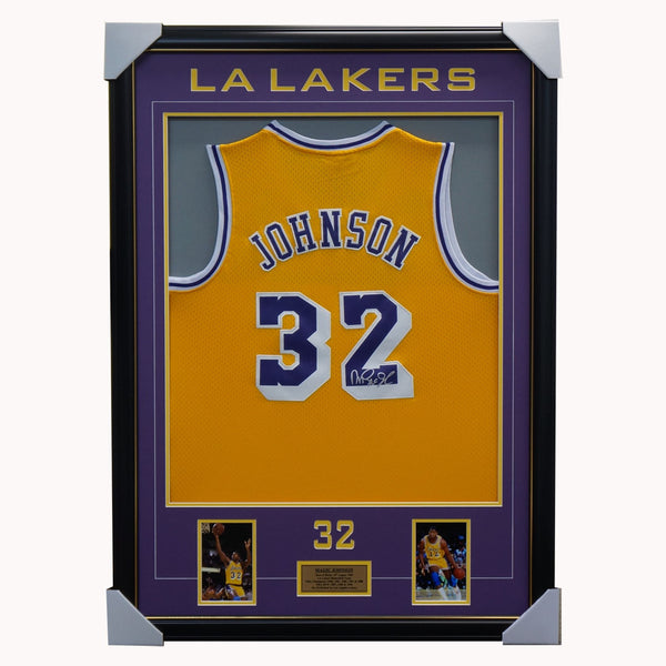 MAGIC JOHNSON SIGNED CUSTOM PRO STYLE LA LAKERS JERSEY BECKETT HOLO #WT70390 cheapest