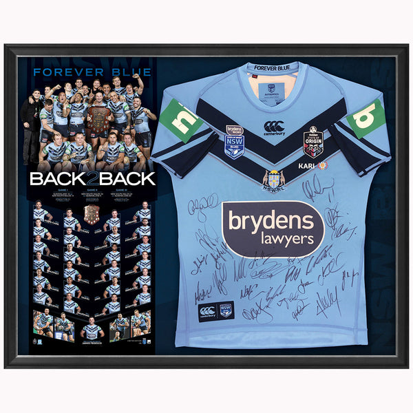 20 2002 Signed and Framed NSW state of origin jersey