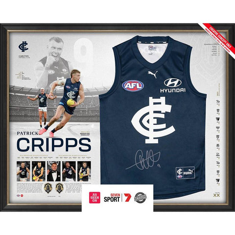 Patrick Cripps 2024 Signed Official AFL Carlton Brownlow Medal Guernsey Framed - 6005