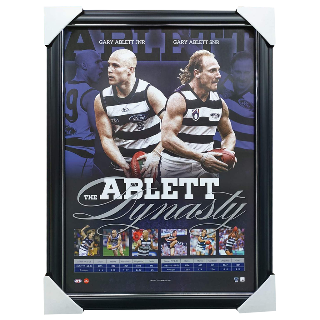 Gary Ablett Senior & Junior Geelong Dynasty Official AFL Print Framed - 5930