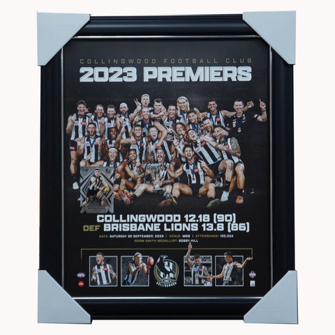 Collingwood 2023 AFL Premiers Official Print Framed + Signed Brayden Maynard Card - 7114