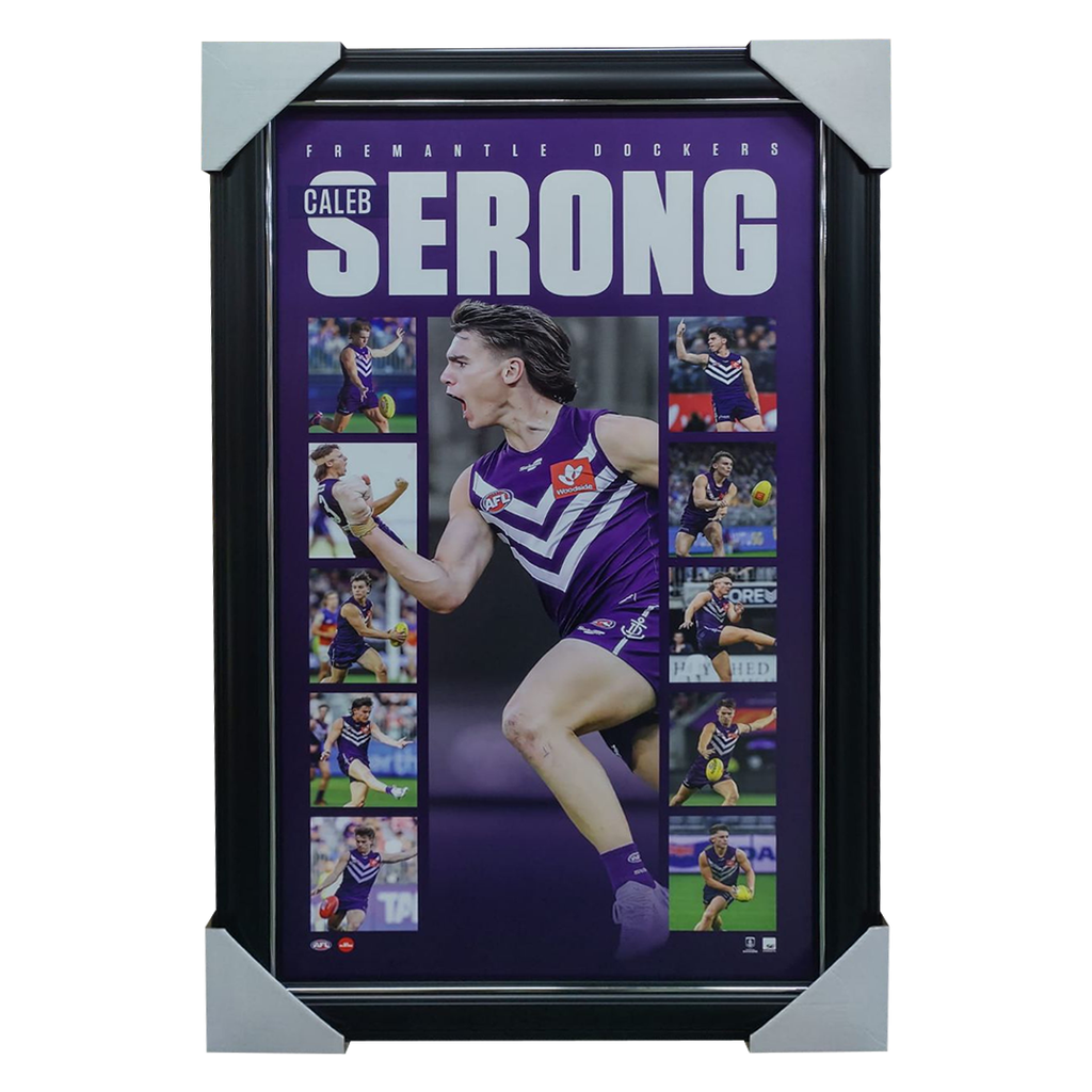 Caleb Serong Fremantle Official AFL Player Montage Framed - 7006