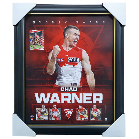 Chad Warner Sydney Swan Official Licensed AFL Print Framed + Signed Card - 5977