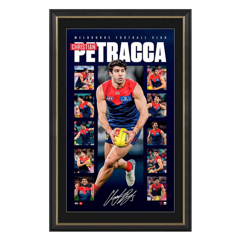 Christian Petracca Signed Melbourne Official AFL Vertiramic Framed - 5915