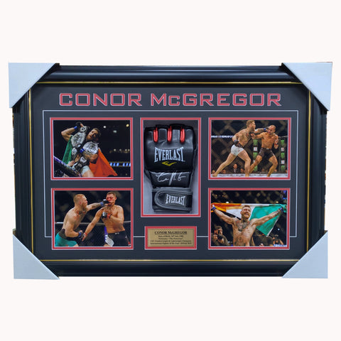 Conor Mcgregor Signed Ufc Champion Glove Box Framed With Photos + Coa - 3021