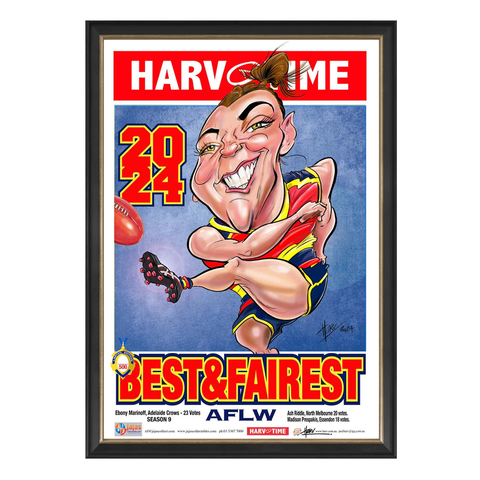 Ebony Marinoff, 2024 AFLW Best & Fairest, Harv Time Print Framed - 6092