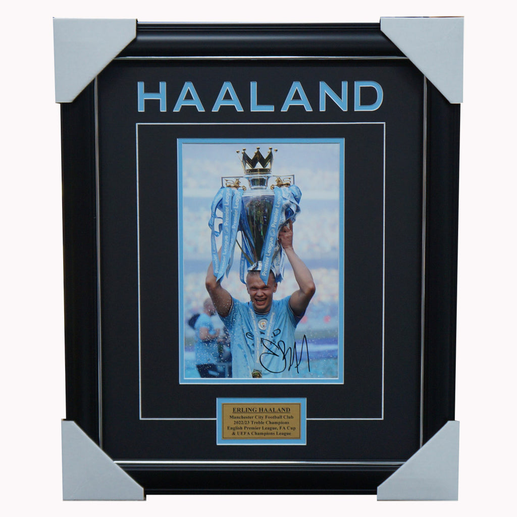 Erling Haaland Signed Manchester City Photo Framed - 5478