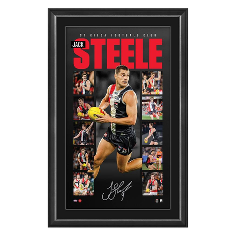 Jack Steele Signed St Kilda Official AFL Vertiramic Framed - 5911