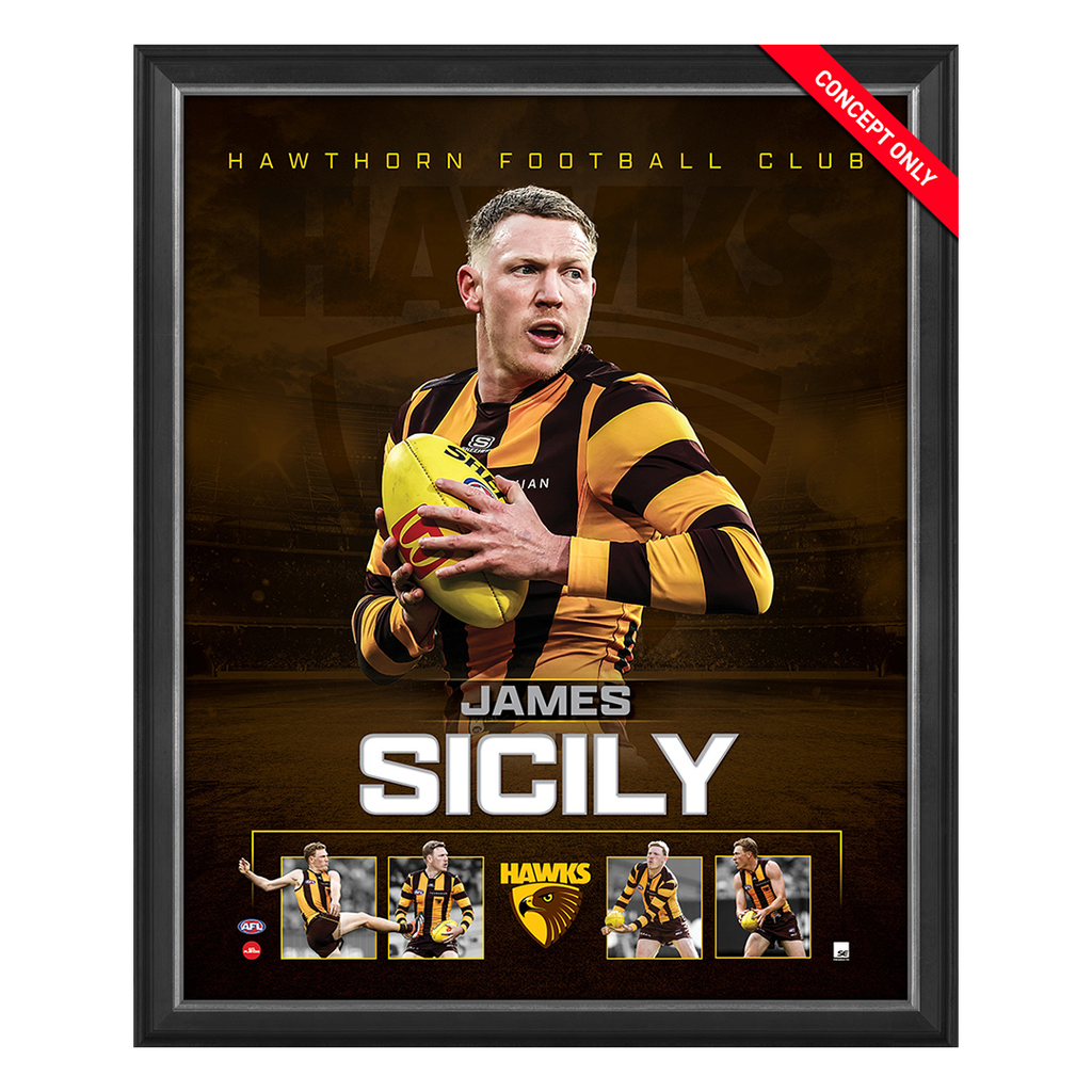 James Sicily Hawthorn Hawks Official Licensed AFL Print Framed - 5951