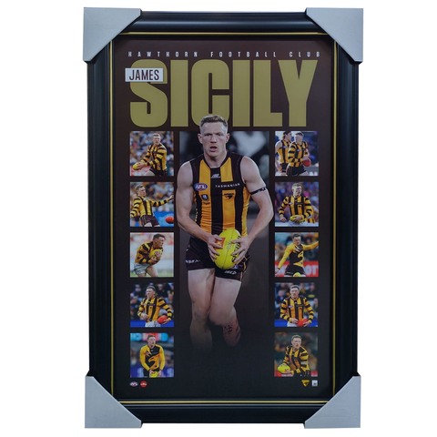 James Sicily Hawthorn Official AFL Player Montage Framed - 7005