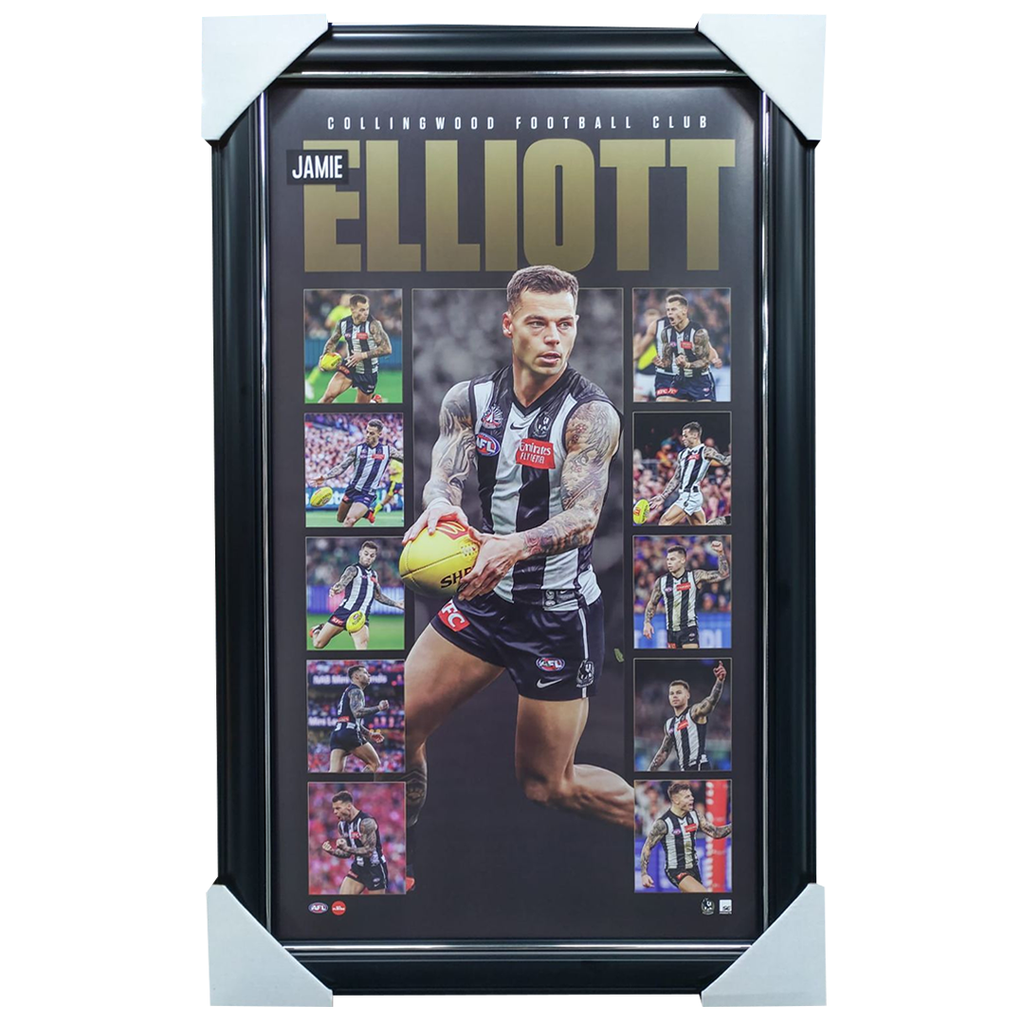 Jamie Elliott Collingwood Official AFL Montage Print Framed - 5935