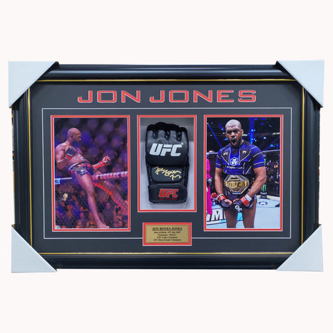 Jon Bones Jones Signed UFC Champion Glove Box Framed With Photos + Coa - 7118