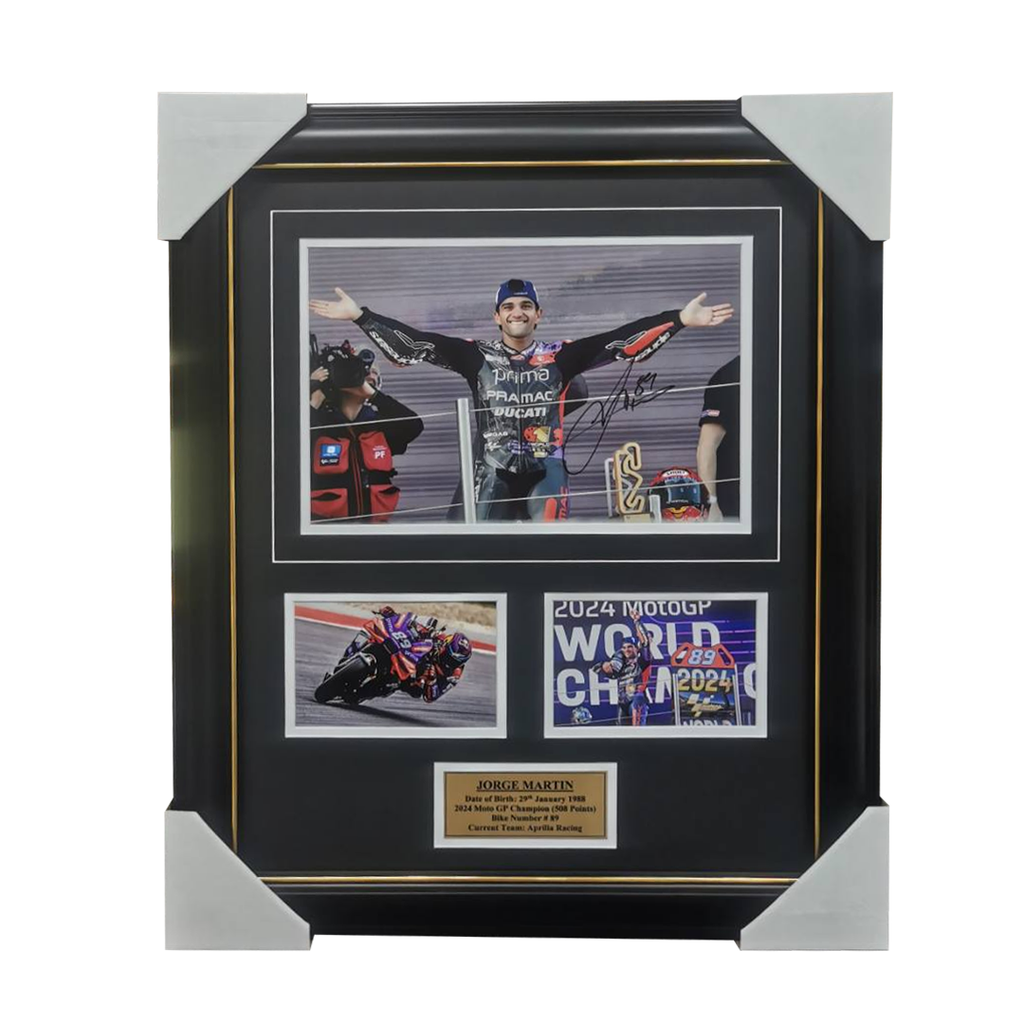 Jorge Martin Signed 2024 World Champion Moto GP Collage Framed - 7007