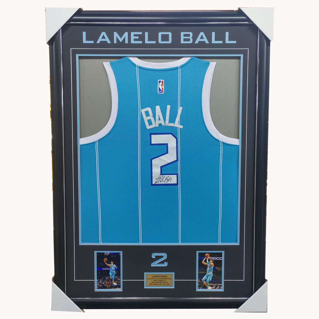 LaMelo Ball Charlotte Hornets Signed Jersey Framed - 5761