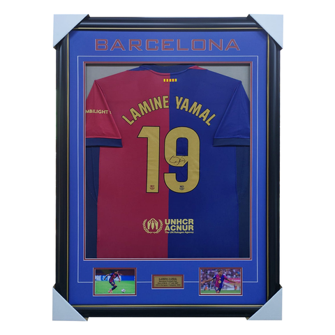 Lamine Yamal signed Barcelona Jersey Framed - 7012