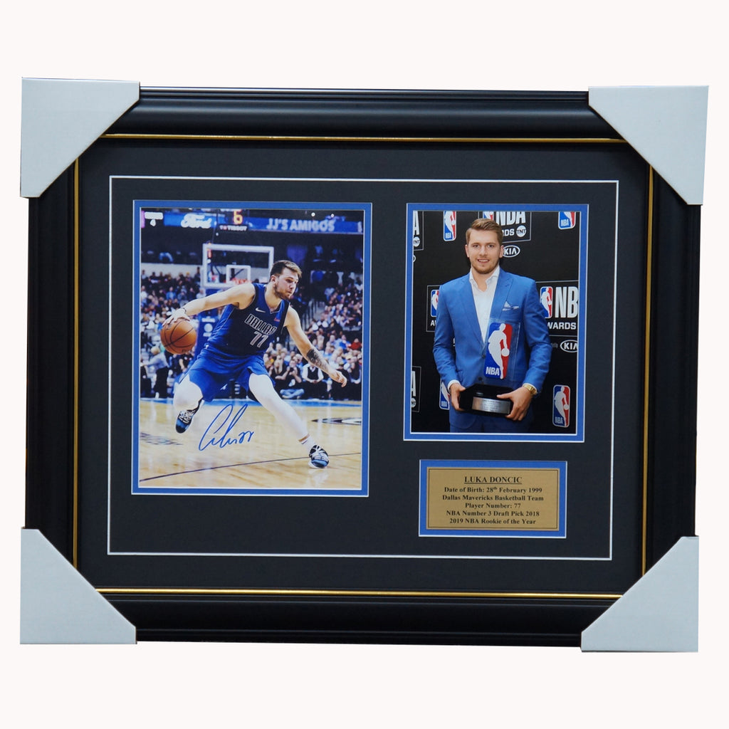 Luke Doncic Signed Dallas Mavericks Photo Collage Framed - 6067