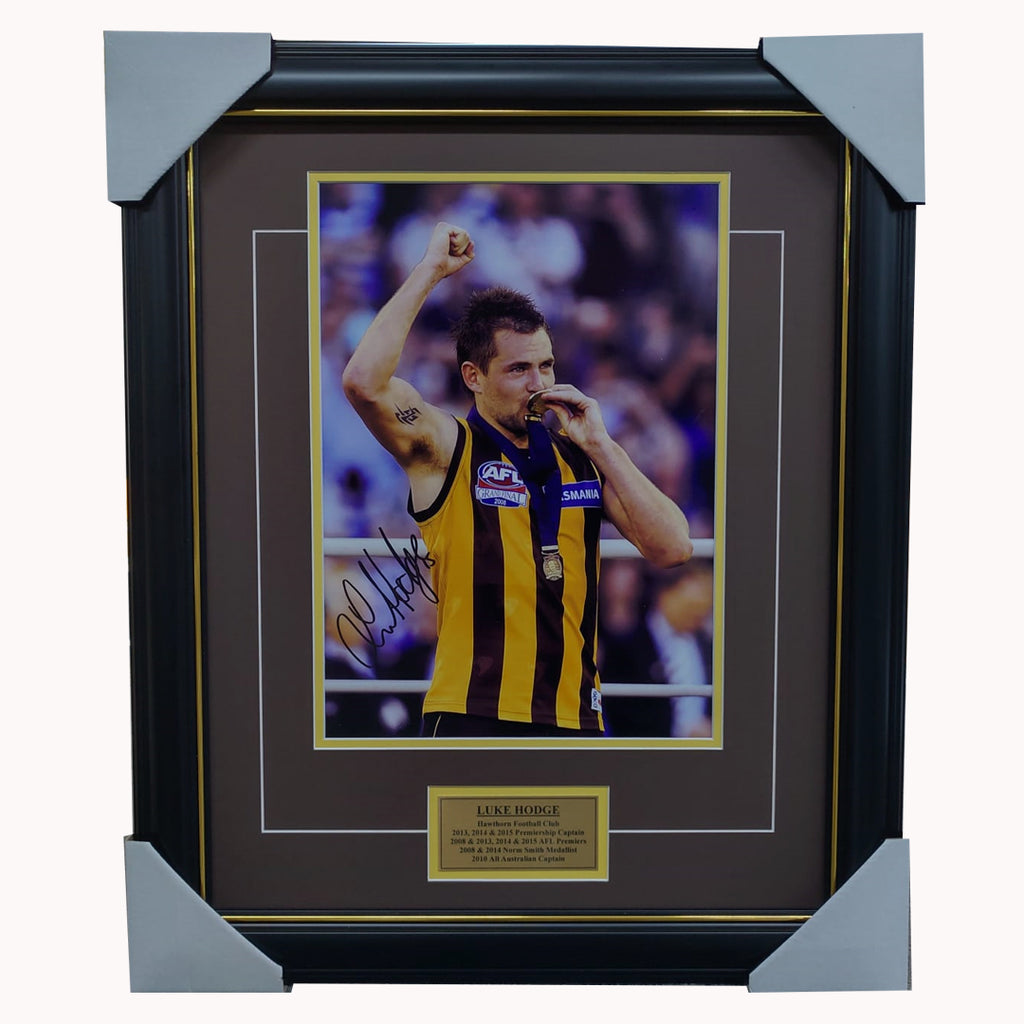 Luke Hodge Signed Hawthorn 2008 Norm Smith Photo Framed - 7110