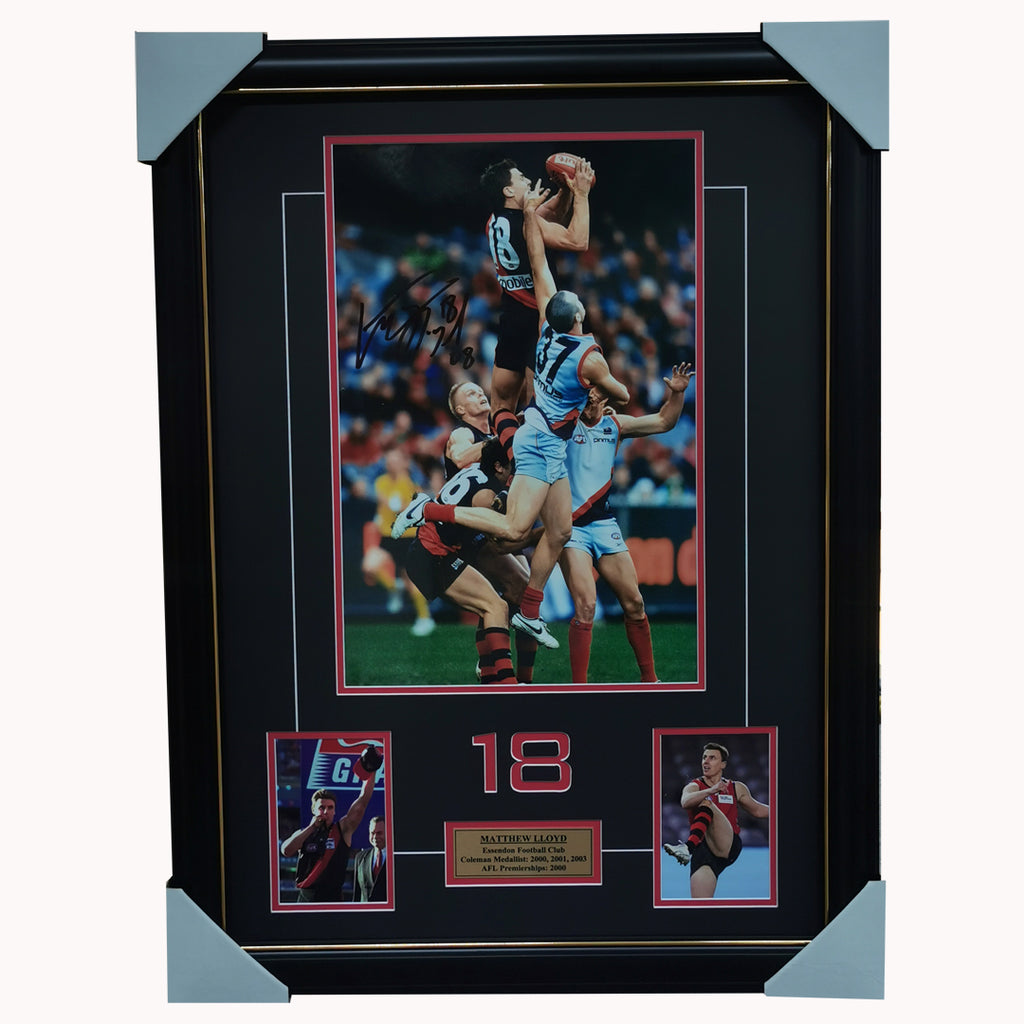 Matthew Lloyd Essendon Signed Photo Collage Framed - 7100