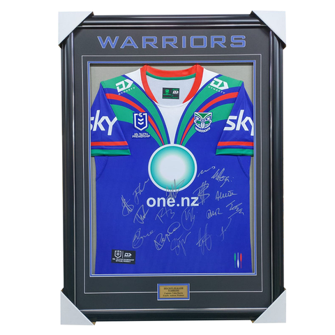 New Zealand Warriors 2024 Team Signed Jersey Framed - 5905