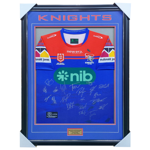 Newcastle Knights 2024 Team Signed Jersey Framed - 6065