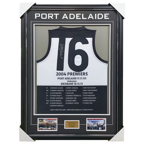 Port Adelaide 2004 Premiers Signed Captains Jersey Framed - 6058