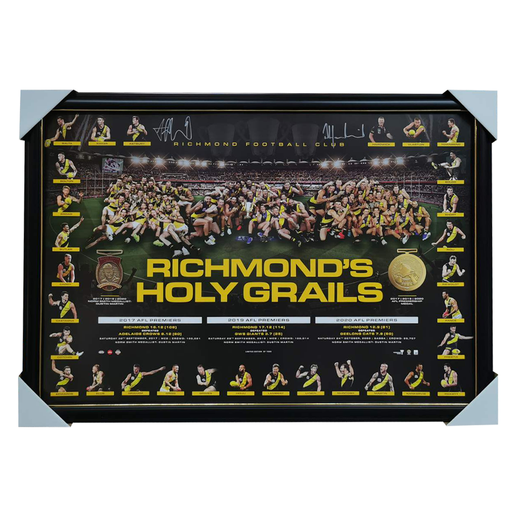 Richmond Signed 2020 AFL Premiers Holy Grail Deluxe Lithograph Framed - 7034