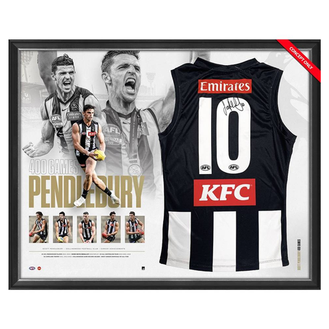 Scott Pendlebury Signed Collingwood Official AFL 400 Games Guernsey Framed - 5972