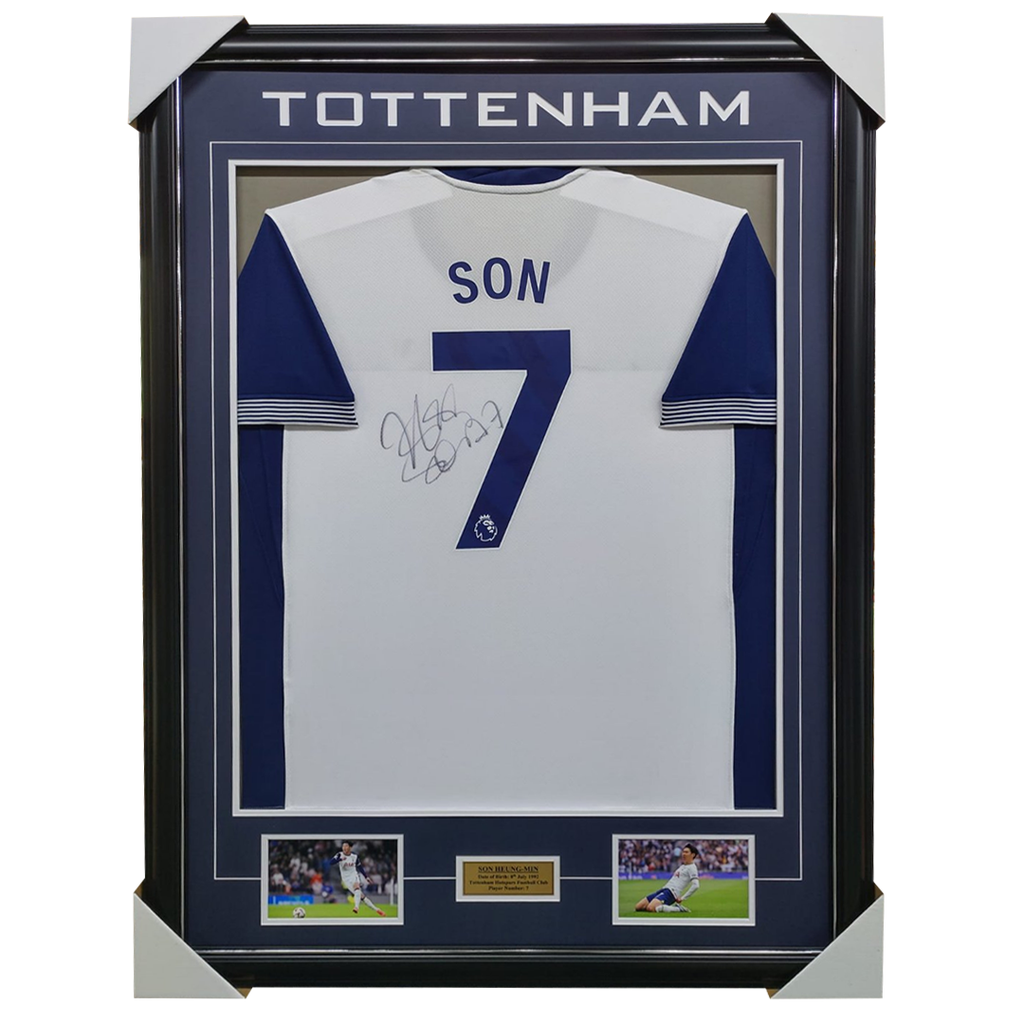 Son Hueng-Min Signed Tottenham Hotspurs Jersey Framed With Photos + COA - 7010