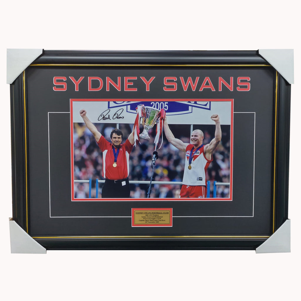 Sydney Swans 2005 AFL Premiers Signed Paul Roos Photo Framed - 7087