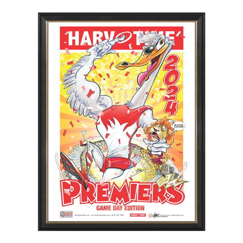 Sydney Swans 2024 AFL Premiership GAME DAY Harv Time Print Framed - 6013