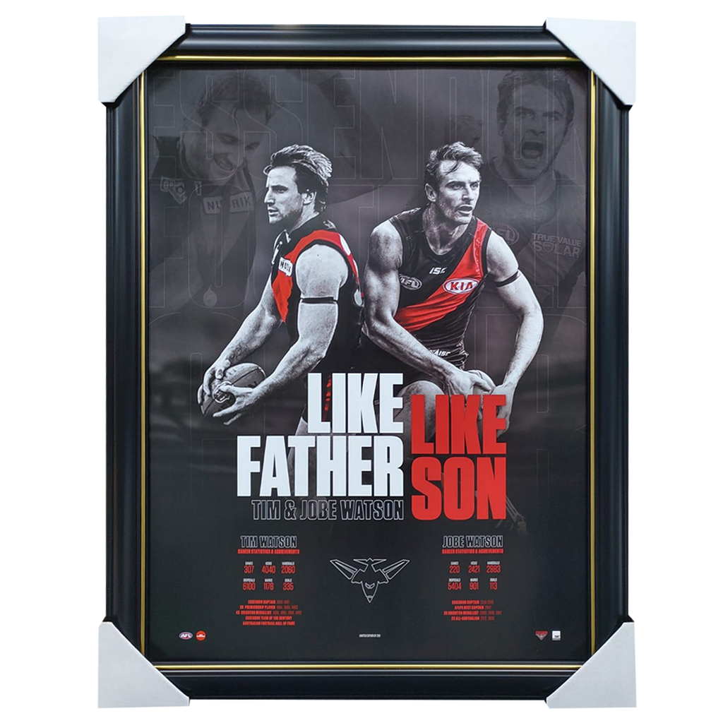 Tim Watson & Jobe Watson Essendon Father Son Official AFL Print Framed - 5940