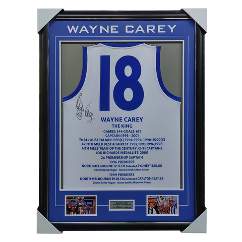 Wayne Carey North Melbourne Signed Jersey Framed With Photos - 6096