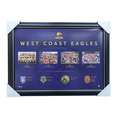 West Coast Eagles Historical Series Premiership Official Print Framed 2018 AFL Premiers - 5941