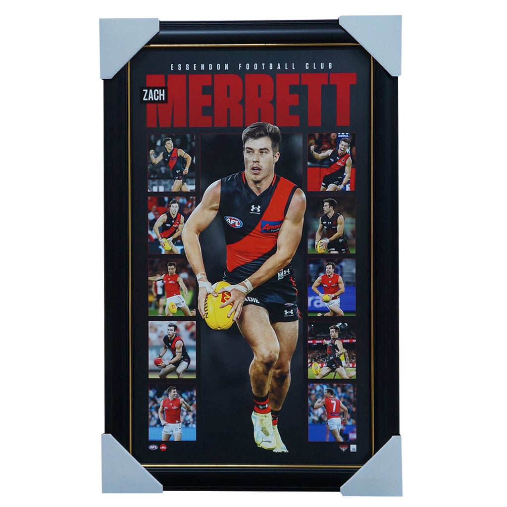 Zach Merrett Essendon Official AFL Player Montage Framed - 5998