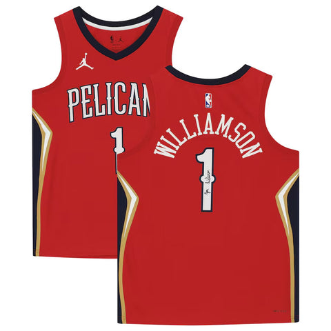 Zion Williamson New Orleans Pelicans Signed Red Jordan Fanatics Swingman Jersey - 7045