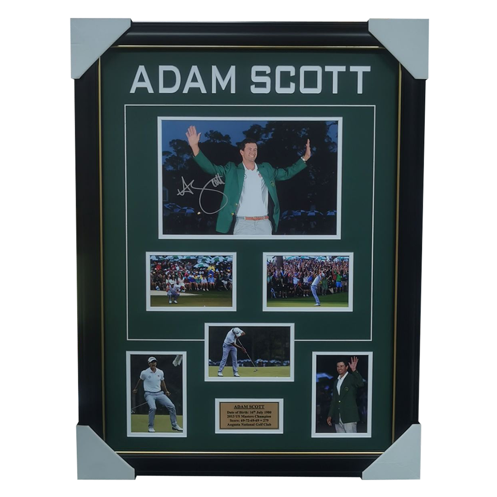 Adam Scott 2013 Us Masters Champion Signed Photo Collage Framed - 1881