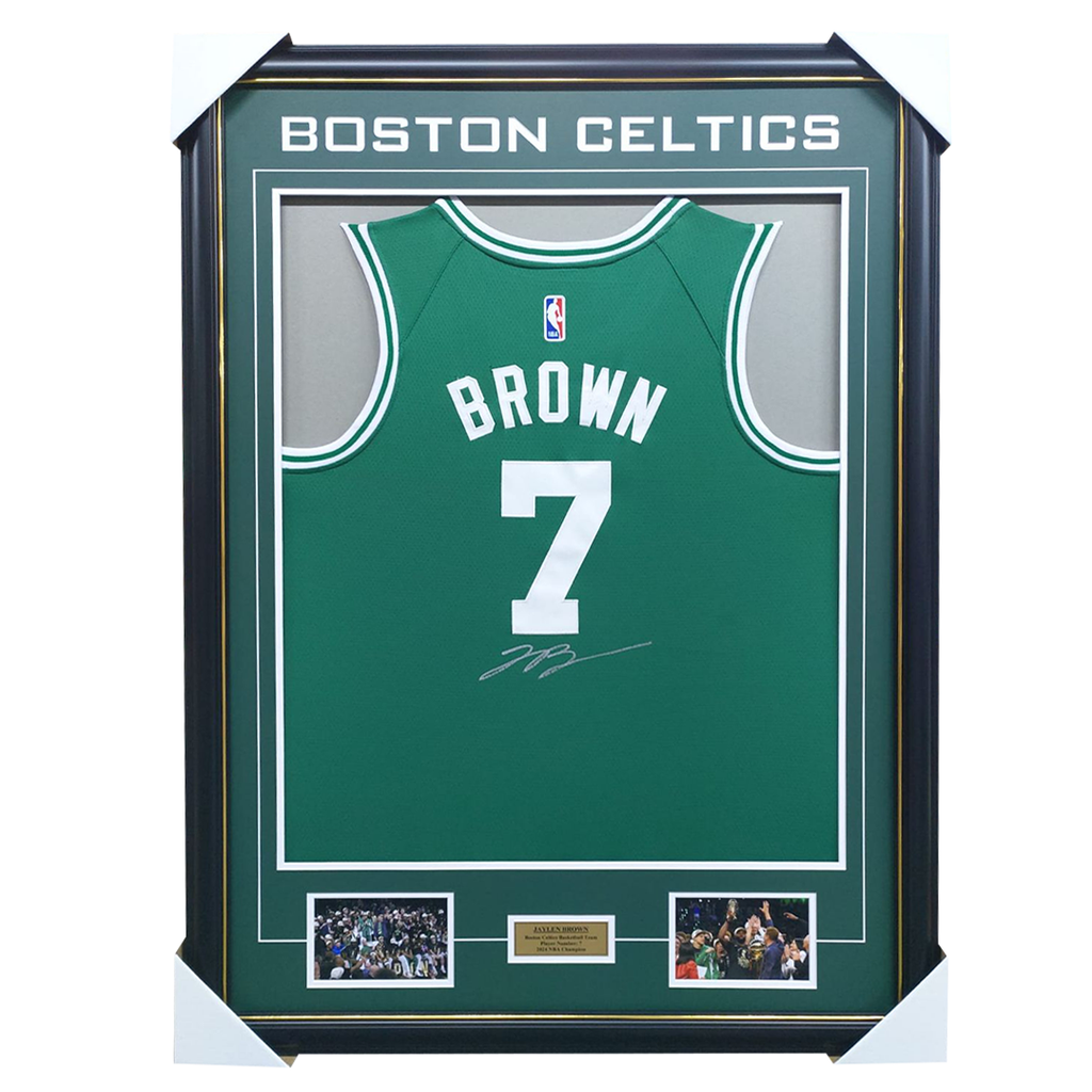 Jaylen Brown Boston Celtics Jersey Framed 2024 NBA Champions - 5980