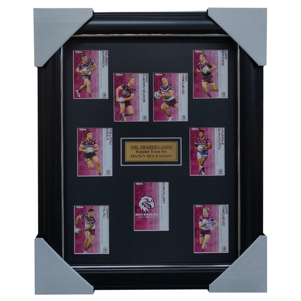 2025 NRL Traders Cards Manly Sea Eagles Team Set Framed - 7076