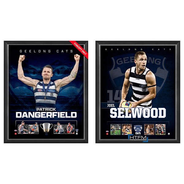 Geelong Package Official Licensed Afl Prints Framed Dangerfield Selwoo HT Framing & Memorabilia