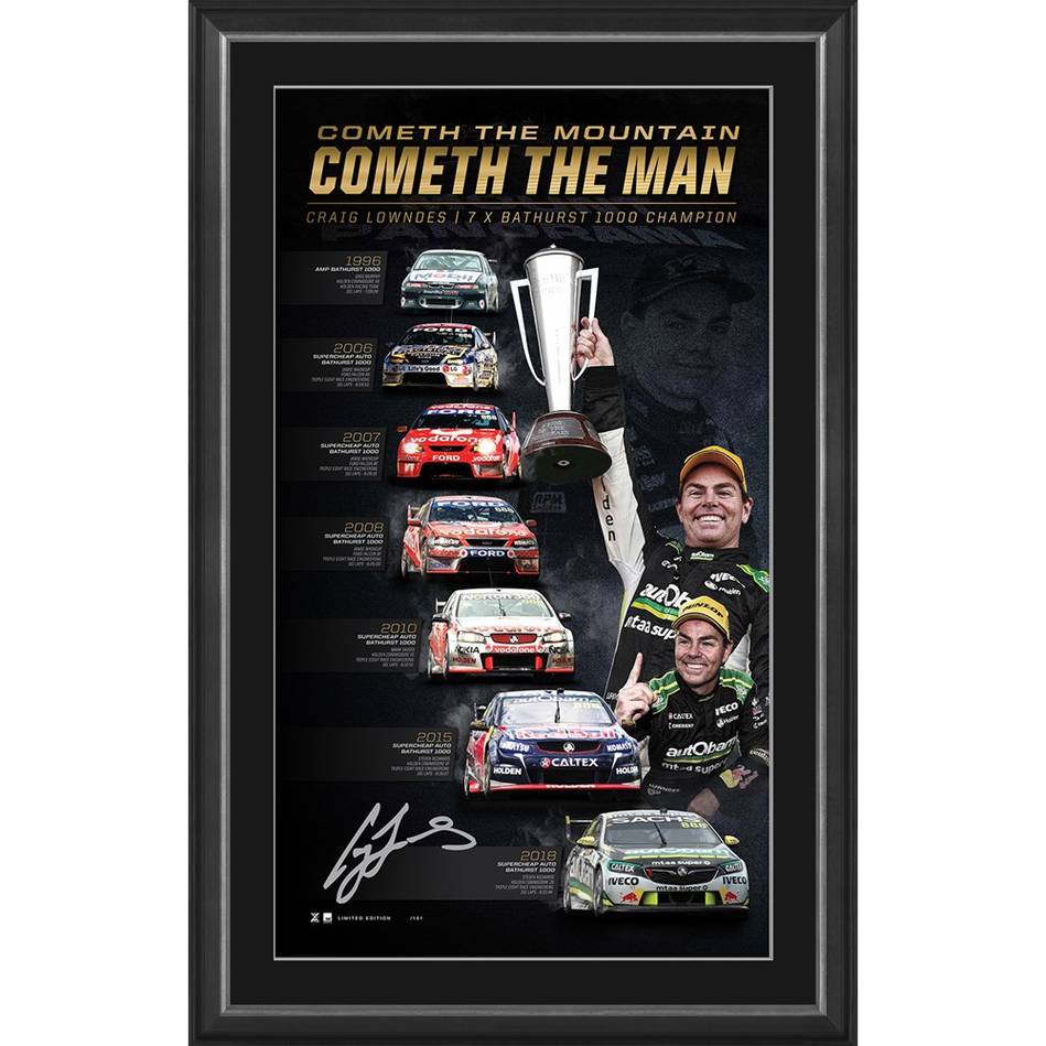 Craig Lowndes Signed Mount Panorama Official Triple Eight Bathurst Cha