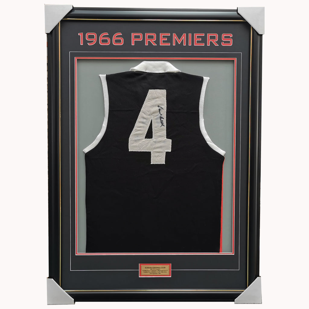 Darrel Baldock St Kilda 1966 Old Woolen Signed Jumper Framed Rare 1 Only - 1341