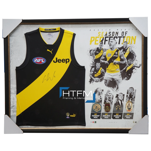 Dustin Martin Signed Richmond Jumper Season of Perfection Framed - 3212