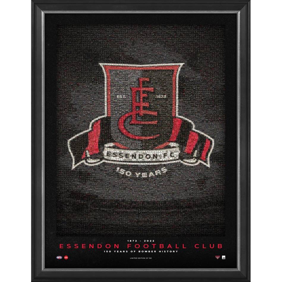 Essendon Football Club 150 Year Anniversary Mosaic Official AFL Print Framed - 5130