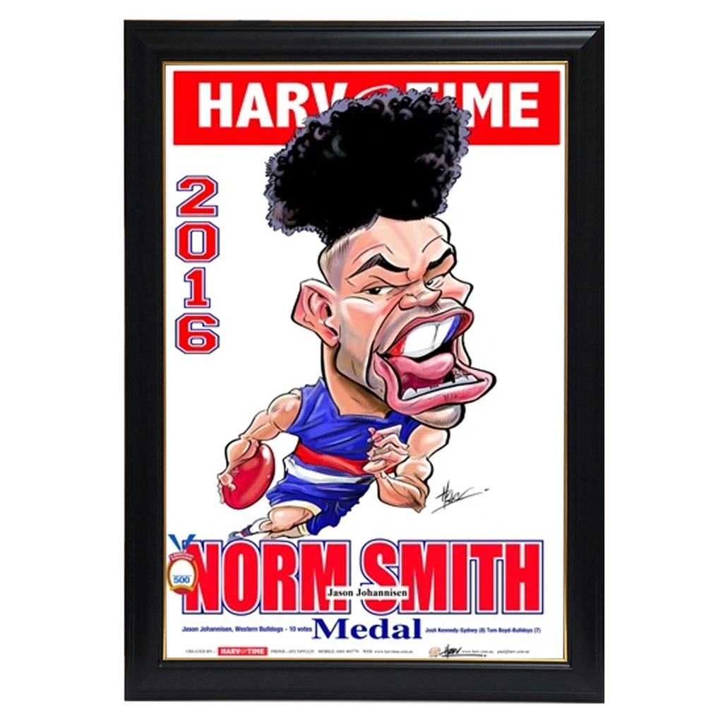 Jason Johannisen, Norm Smith Medal, Harv Time Print Framed - 4067