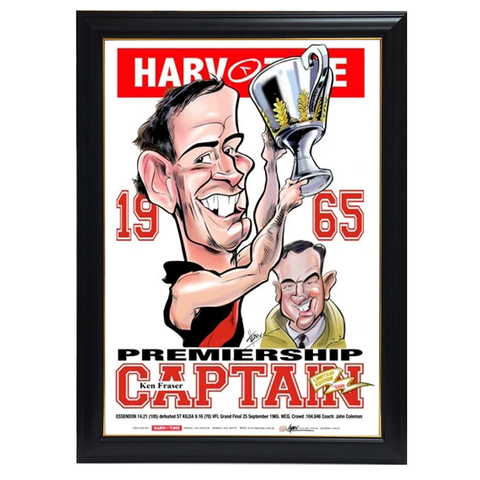 Ken Fraser, 1965 Premiership Captain, Harv Time Print Framed - 4287