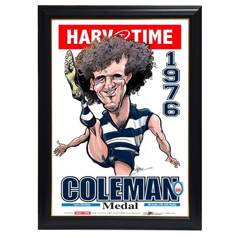 Larry Donohue, 1976 Coleman Medal, Harv Time Print Framed - 4293