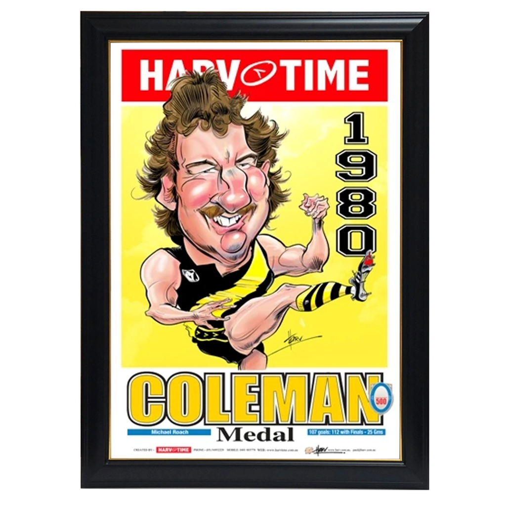 Michael Roach, 1980 Coleman Medallist Harv Time Print Framed - 4241