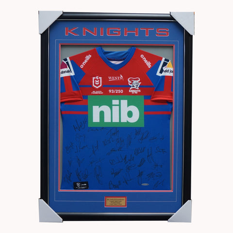 32 Signed and Framed 1998 Newcastle Knights Jersey